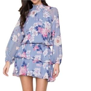 YUMI KIM | Amazing Grace Stone Class Act Tiered Mini Dress Smoke Neck Multi | L